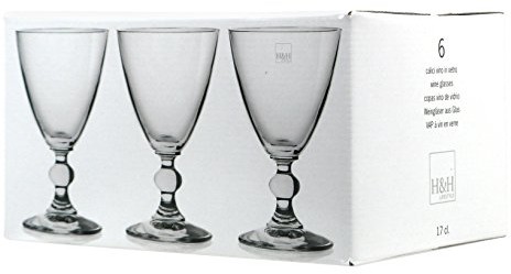 H+H H & H splendor zestaw kieliszki do wina, szkło, przezroczysty, 17 CL, 6 sztuki 2028417