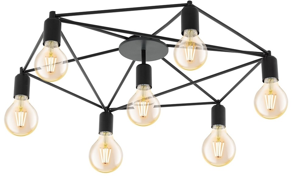 Eglo 97904 - Żyrandol natynkowy STAITI 7xE27/60W/230V czarny