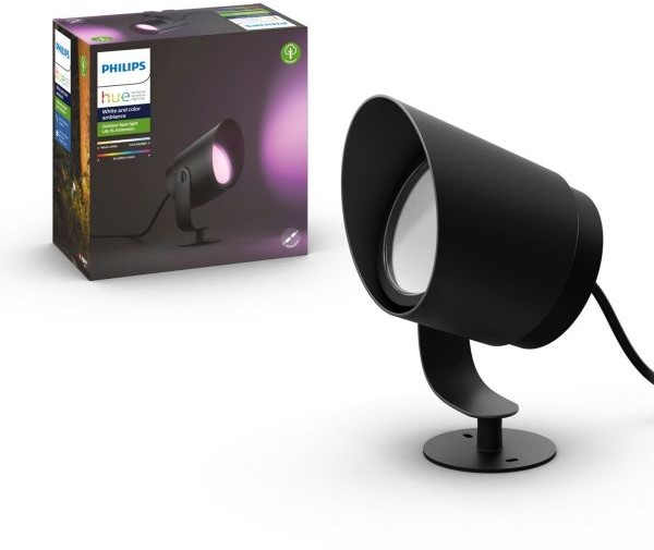 Philips Hue WACA lampa stojąca zewnętrzna/kinkiet reflektorek) Lily XL 15W 1050lm 2000K6500K RGB czarna IP65 1746230P7