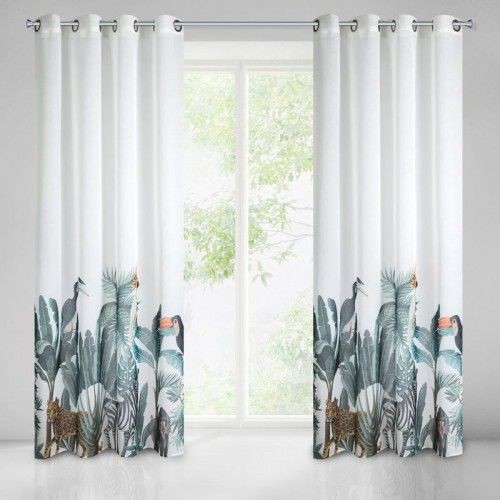 Eurofirany Zasłona Lottie 140x250 Biała/Zielona ex-zas-lottie-b+zie-140x250-przel