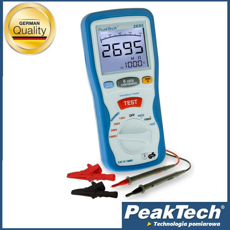 PeakTech Cyfrowy Tester Izolacji 1000V 4000Ohm PeakTech 2695