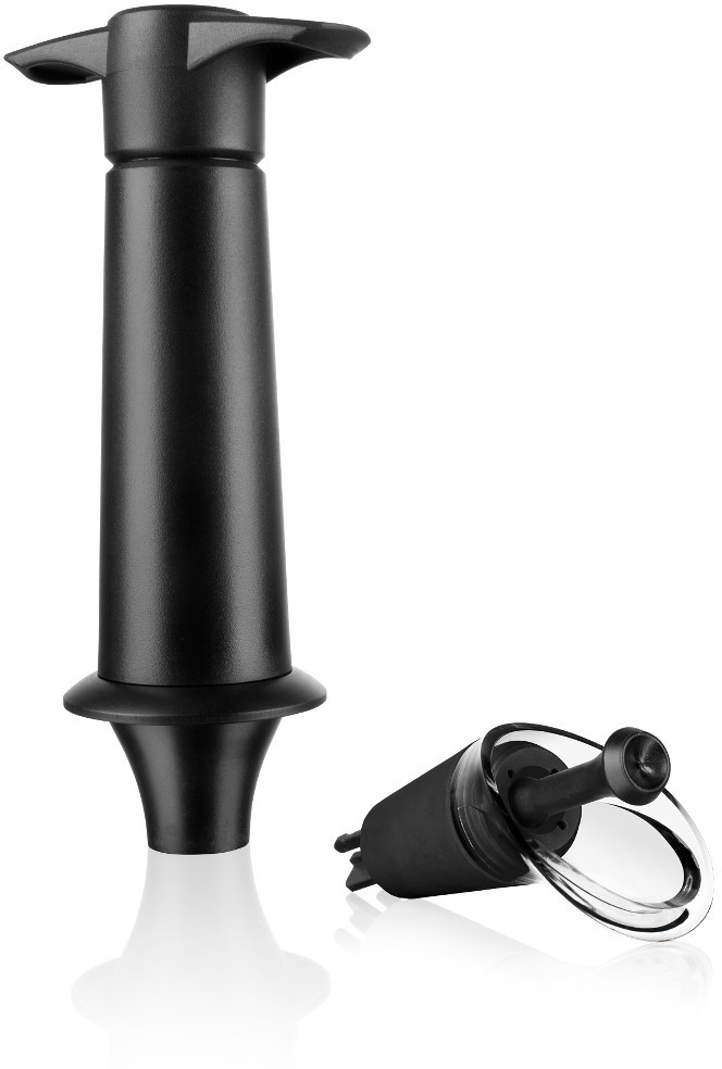Vacu Vin Noper 14 Cm Czarna Pompka Próżniowa Do Wina 3W1 Z Korkiem W96h