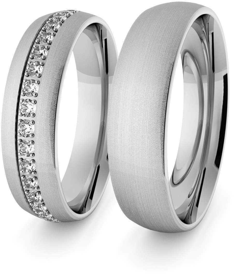 Eminence Obrączki srebrne klasyczne z kamieniami dookoła 5 mm - 88 Ag-classic-5-88