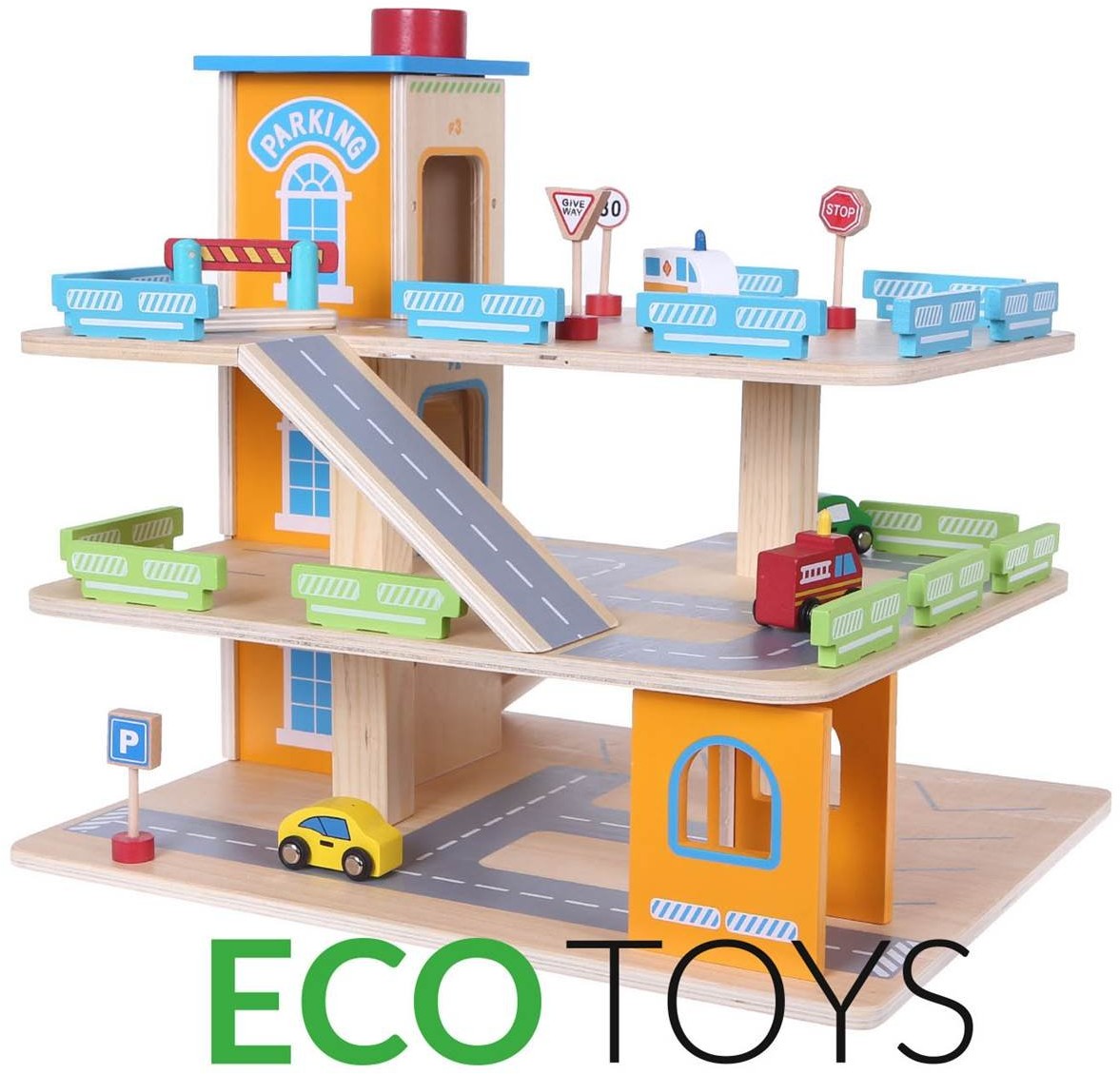 Ecotoys Ecotoys, tor z autami i garażem, zestaw