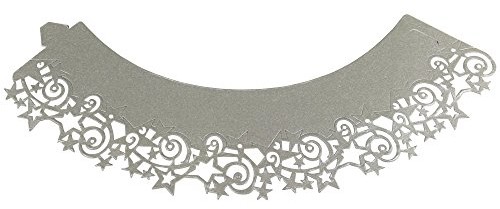PME pme cw922 Muffin-spinki do mankietów ze srebrnymi gwiazdami, opakowanie z 12 sztuk, tworzywo sztuczne, Silver, CM, 5 x 0.1 x 20.5 cm, 12 jednostek CW922