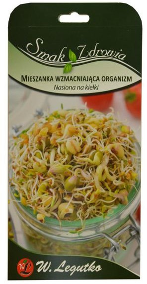 W.LEGUTKO Kiełkownica duża z nasionami MIESZANKA WZMACNIAJĄCA ORGANIZM 15 x 27 x 3 cm W.LEGUTKO