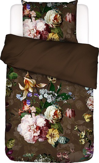Essenza Pościel Fleur 155 x 220 cm czekoladowa z poszewką na poduszkę 80 x 80 cm 401055-100DE-047