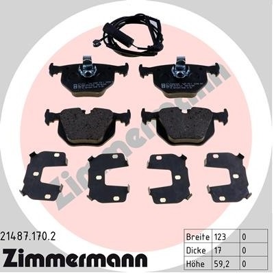 ZIMMERMANN Klocki hamulcowe - komplet 21487.170.2