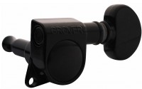 Grover Mid-Size Rotomatics Guitar Machine Heads Black Chrome 6-in-Line klucze gitarowe