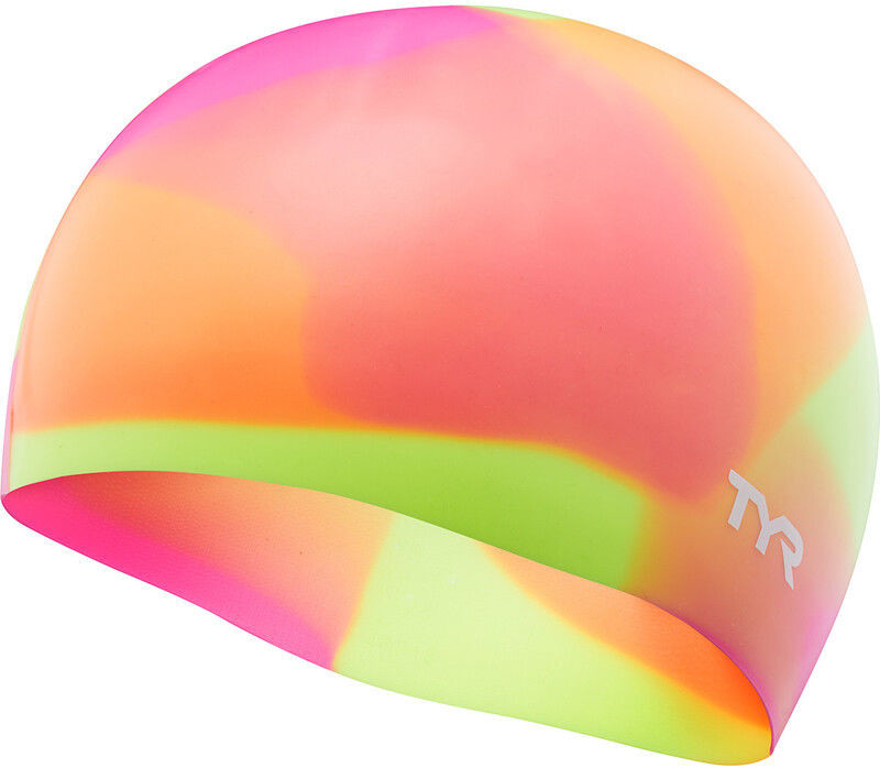 TYR Tie Dye Czepek silikonowy Dzieci, yellow/pink/orange 2020 Czepki LCSJRTD173-173
