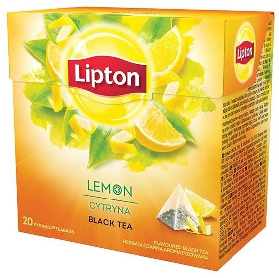 Lipton Black Tea herbata czarna aromatyzowana Cytryna 20 piramidek 34g