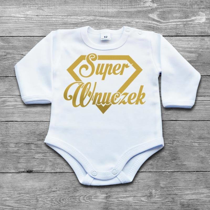 Poczpol Super wnuczek - body dziecięce - złoty nadruk PRZPOC-8-3066