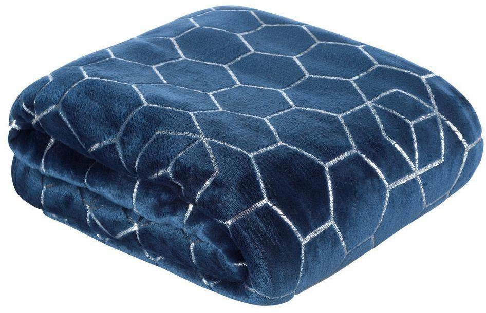 Euro Firany Koc 150 x 200 Design Plusz Vanesa Granatowy 1220824