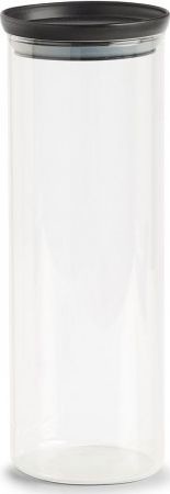 Zeller Słoik do przechowywania z plastikową pokrywką 1650 ml czarny 10,3x28,1cm cm 19579