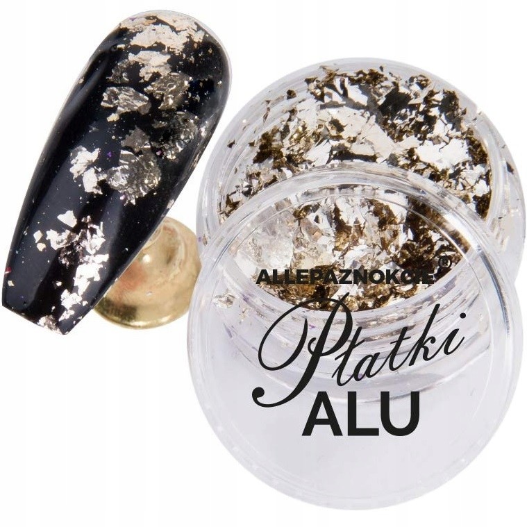 Ozdoba do paznokci metaliczne Płatki Alu złoto 9