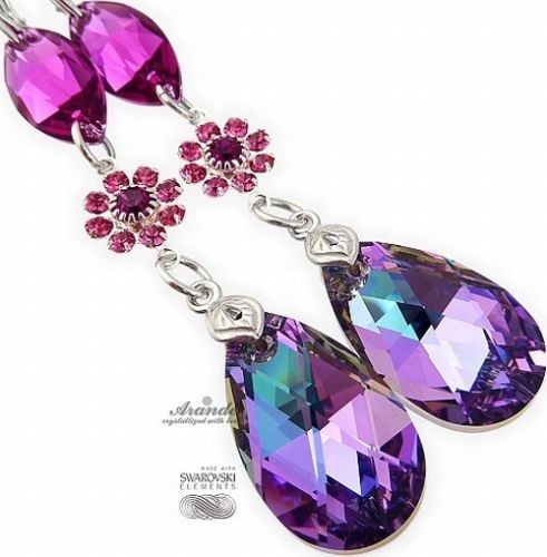 Swarovski NOWE unikatowe kolczyki VITRAIL BELLA SREBRO