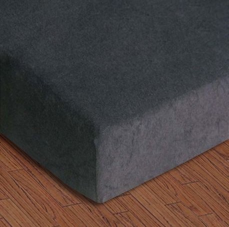 Darymex Prześcieradło z gumką, frotte, czarne, 90x200 cm