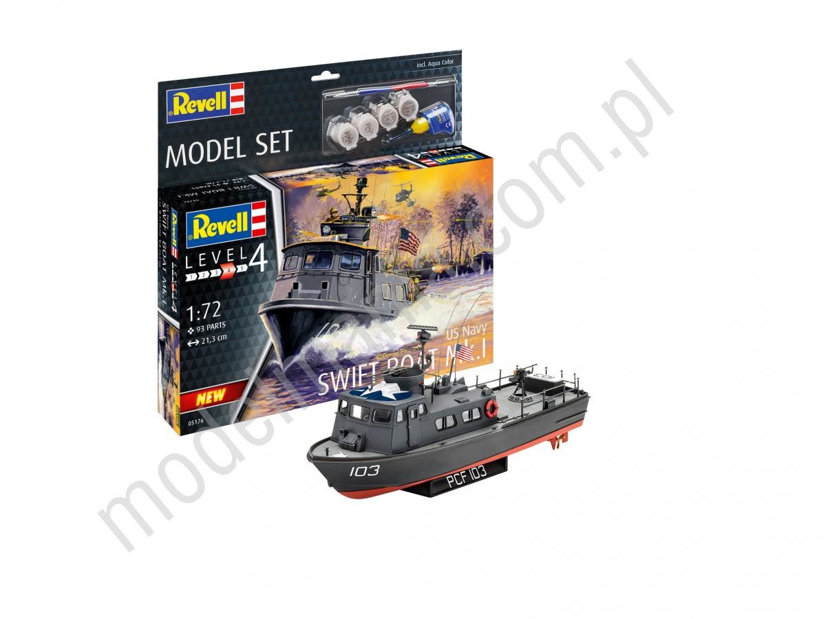 Revell Zestaw modeli marynarki wojennej US Navy SWIFT BOAT Mk.I (z Farbami) 65176