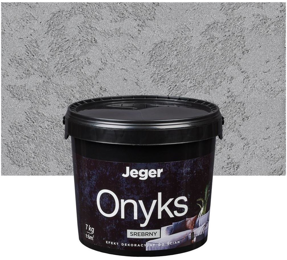JEGER Efekt dekoracyjny do ścian Onyks 7 kg srebrny Jeger