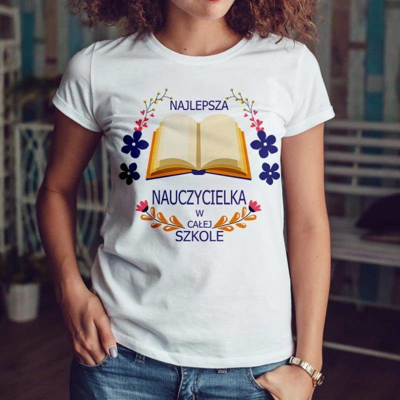 Poczpol Najlepsza nauczycielka w całej szkole - koszulka damska PRZPOC-0-2884