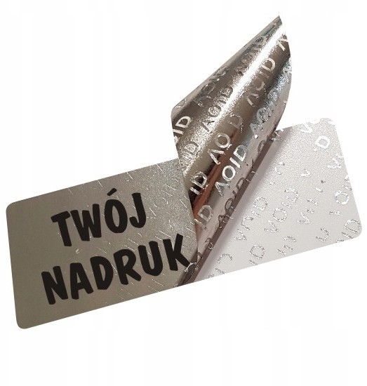 M-0016 - 40x12mm Plomby Sticker Srebrne Void Błysk