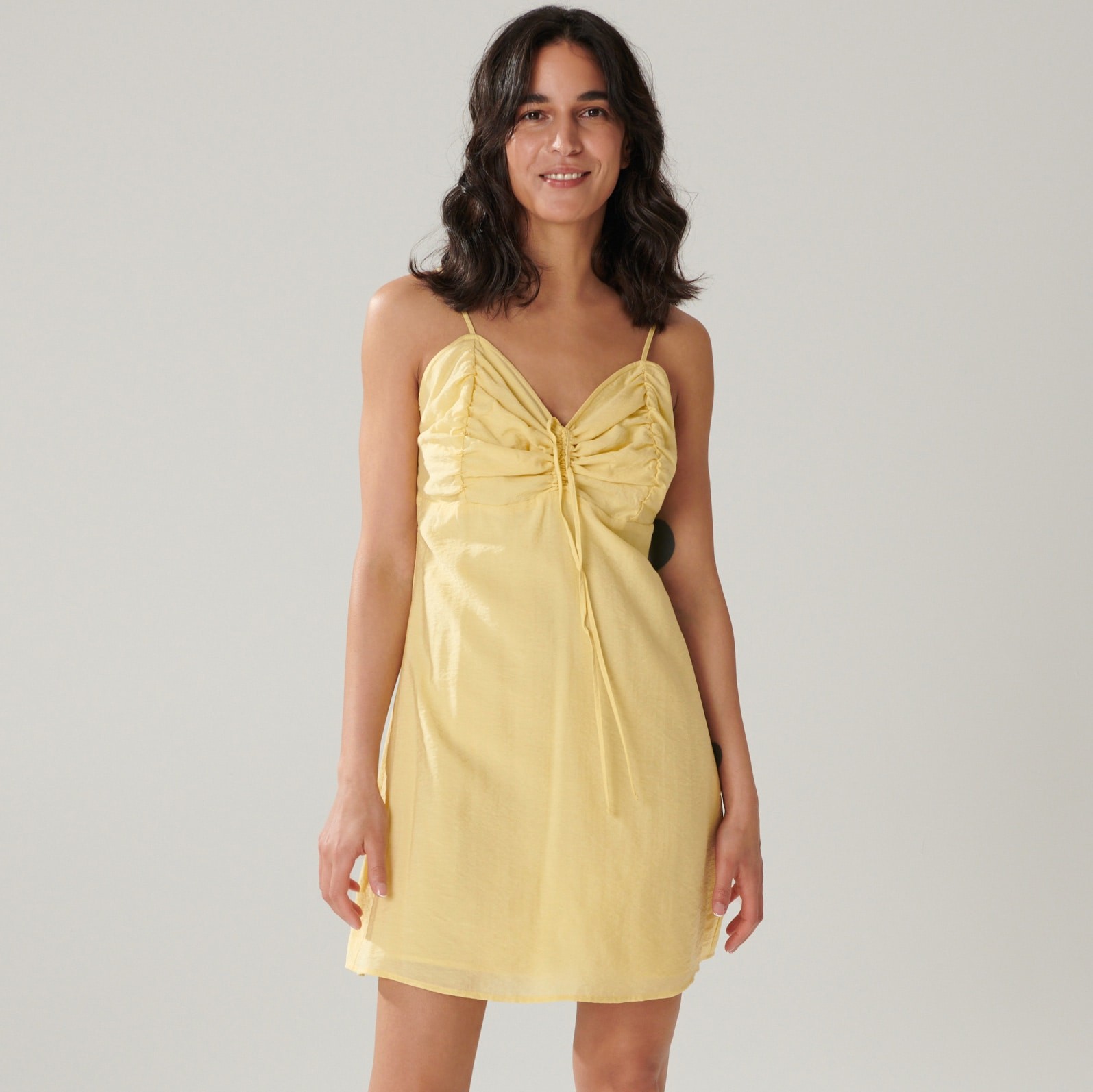 Sinsay Sinsay - Sukienka mini na ramiączkach - Żółty