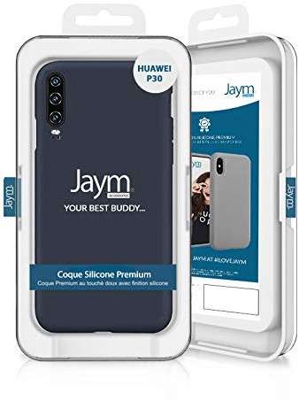 Jaym Premium etui ochronne z silikonu i mikrofibry do Huawei P30, niebieskie JMSIL0040