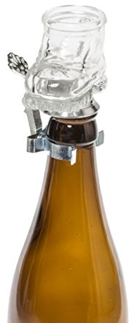 Schnabel-Zinn Dziób i cyny do butelek piwa pokrywą cynową szklany korek do butelek na buty, stop cyny z ołowiem, srebrny, 7,4 x 5,6 x 7,6 cm Bierflaschen Zinndeckel