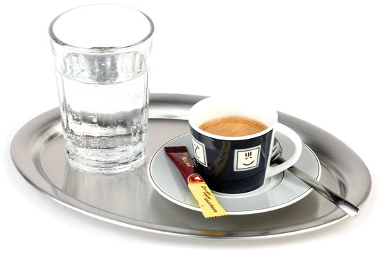 APS Taca owalna ze stali nierdzewnej do serwowania kawy 190x150 mm | Kaffeehaus 30111