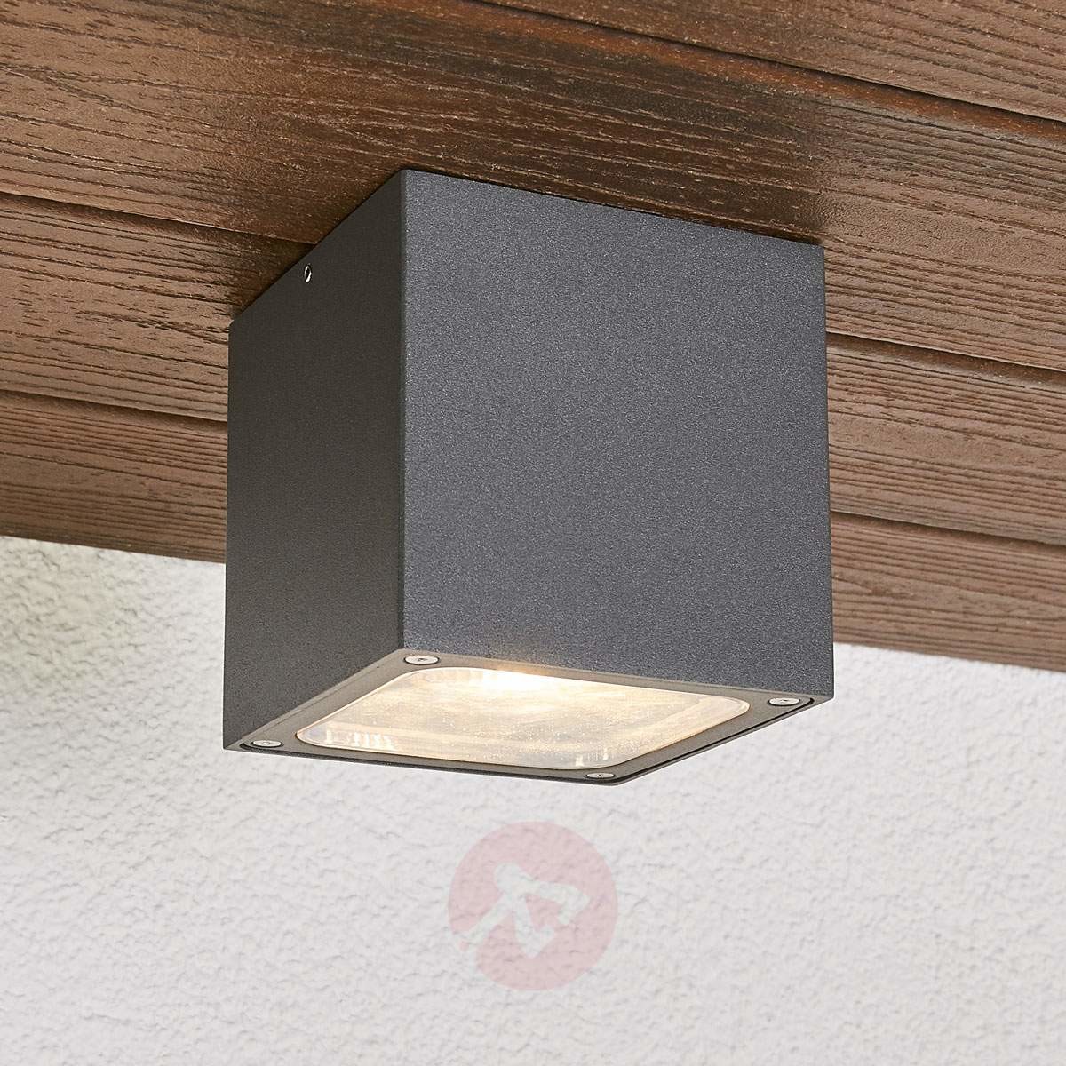 Lampenwelt.com Tanea - lampa sufitowa LED w formie kostki, IP54