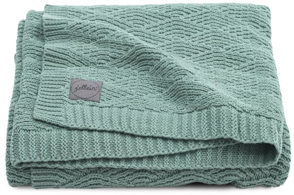 Jollein Kocyk River Knit, 75 x 100 cm, popielata zieleń Smits Assen