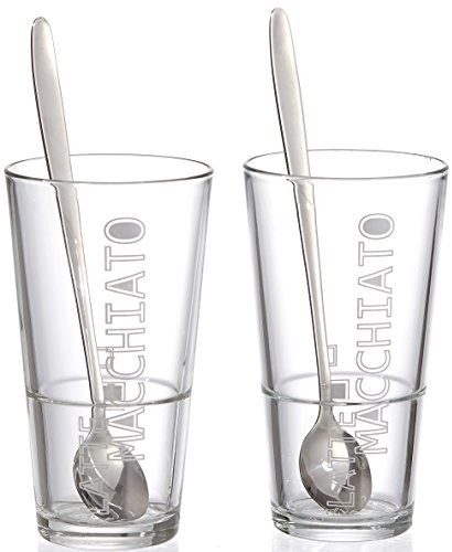 Ritzenhoff & Breker Ritzenhoff und Breker Lena 115512 szklanki do kawy latte macchiato, z łyżeczkami, komplet 4-częściowy 115512