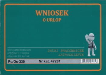 Firma krajewski Wniosek o urlop / A6 samokopiujący [Pu/Os-330] Pu/Os-330