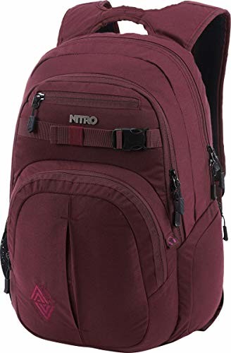 Nitro Nitro Chase plecak, plecak szkolny z organizerem, torba Schoolbag, plecak dzienny z kieszenią na laptopa 17 cali, Wine (czerwony) - 1131-878014 1131-878014