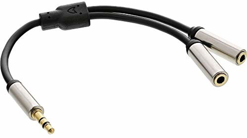 InLine Slim Audio Y-Kabel Jack 3,5 mm ST na 2X Jack BU - 0,15 m, S-99250