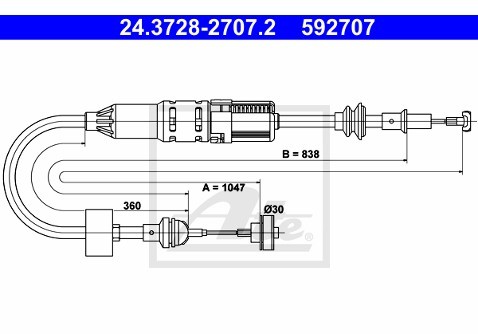 ATE Cięgno, sterowanie sprzęgłem 24.3728-2707.2