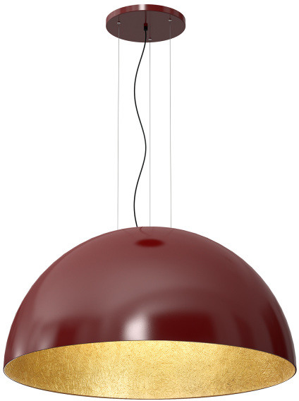 Luminex lampa wisząca 1/2 Bool 1 E27 burgund/złota 100cm 1694