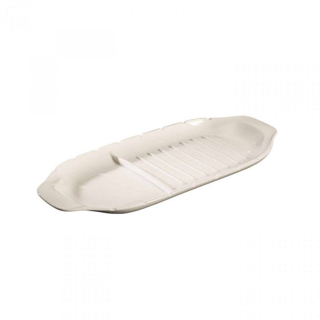 Villeroy & Boch Półmisek z miejscem na szpikulce do szaszłyków BBQ Passion, biały, 55x22 cm