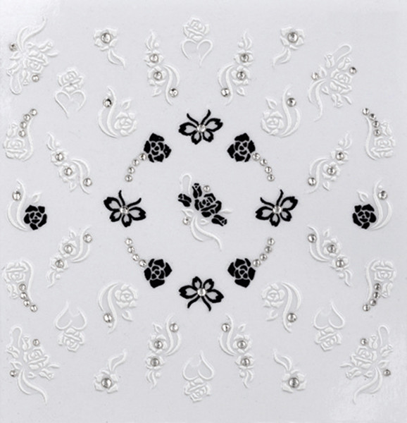Peggy Sage Ozdoby samoprzylepne do paznokci Black & White - ( ref. 149083)