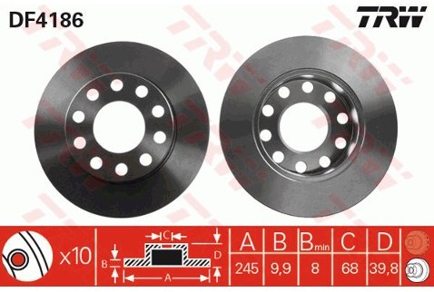 TRW Tarcza hamulcowa DF4186