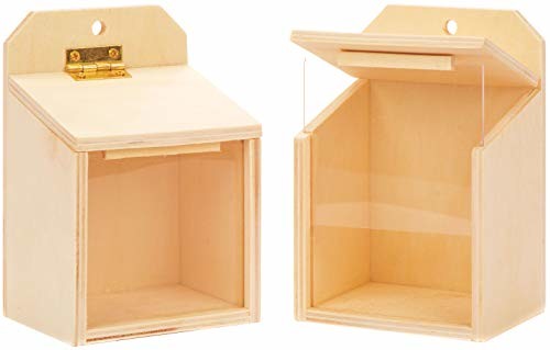 Baker Ross drewniane pojemniki na pokarm dla dzieci jako pomysł na majsterkowanie i dekorację dla chłopców i dziewczynek (2 sztuki)