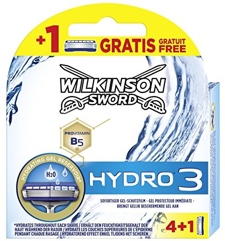 Wilkinson Sword Sword Hydro 3 ostrza do golenia dla mężczyzn, 5 ostrzy, golarka 4 + 1 szt. 7001020N