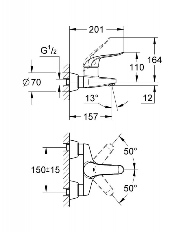 Grohe Euroeco Special Jednouchwytowa bateria umywalkowa natynkowa chrom 32776000