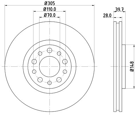HELLA PAGID Tarcza hamulcowa PAGID 8DD355112-511