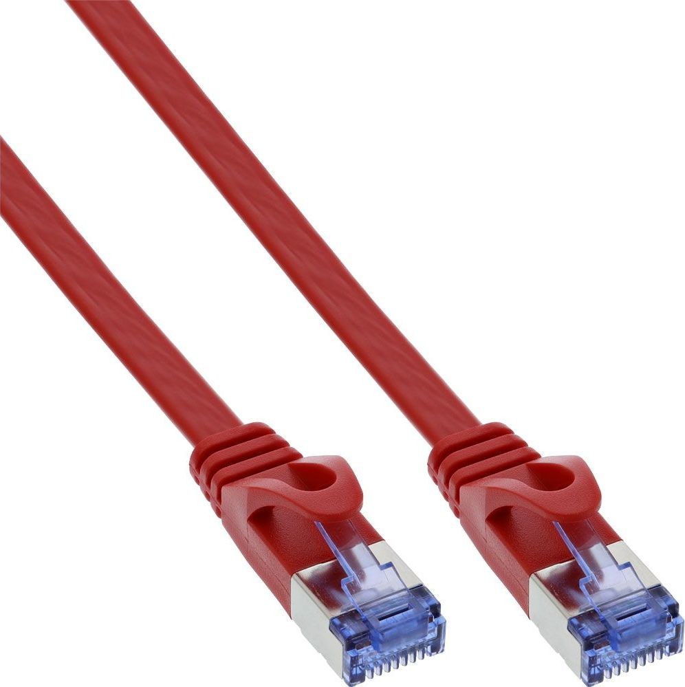 InLine Flat Patch kabel U/FTP Cat.6A czerwony 7m 71807R