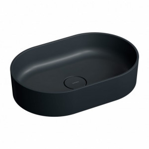 Omnires OVOUN BLV OVO M+ Umywalka nablatowa 55 x 36 cm BLAVK LAVA