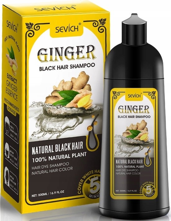 Czarny Szampon Imbir 500ml Ginger Odsiwiacz Farba
