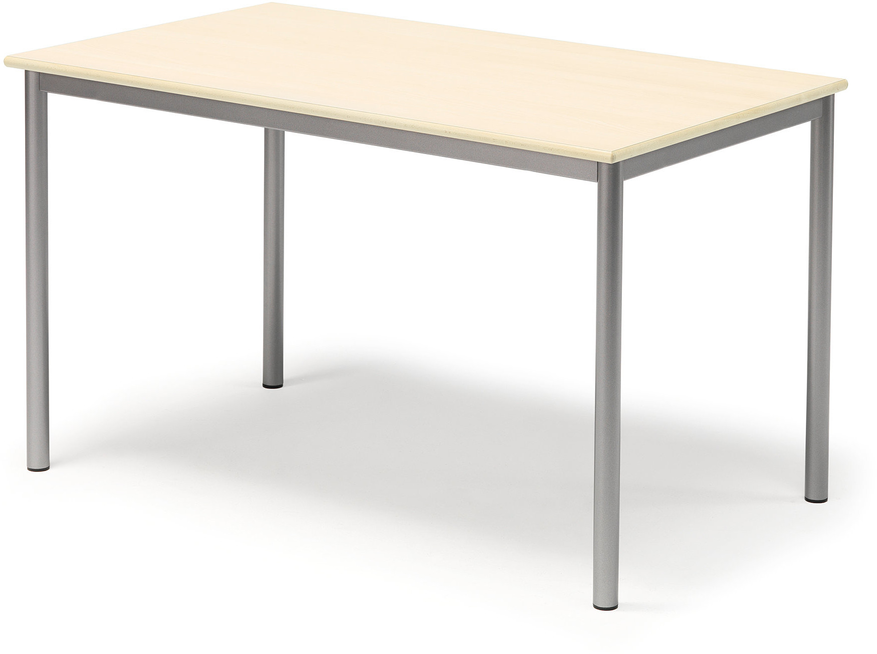 AJ Produkty Stół BORS, 1200x700x760 mm, laminat brzoza, szary aluminium