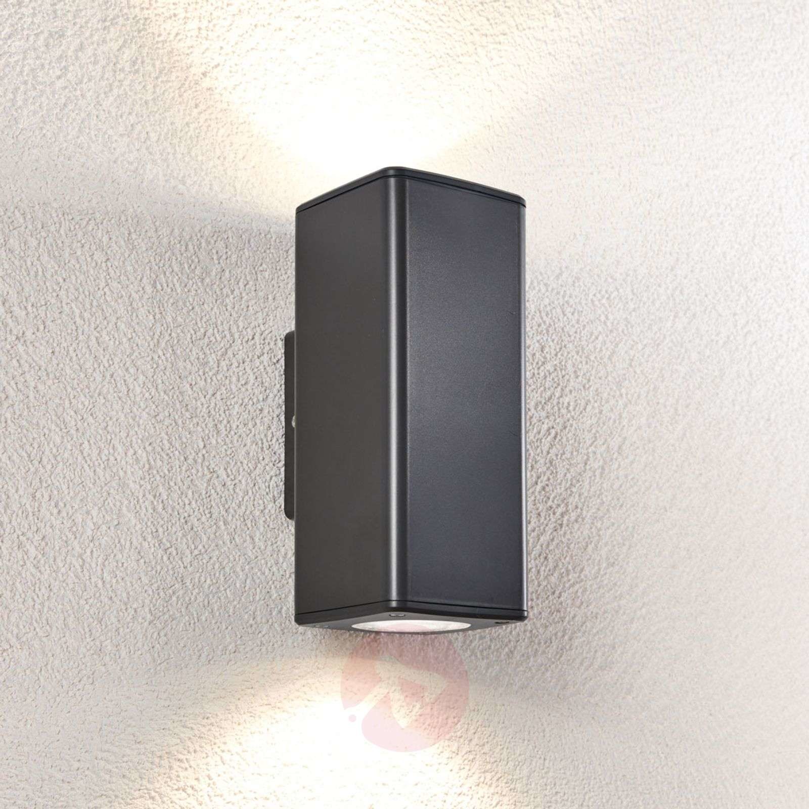 Lampenwelt Zewnętrzna lampa ścienna Nati, IP54, GU10, kątowa