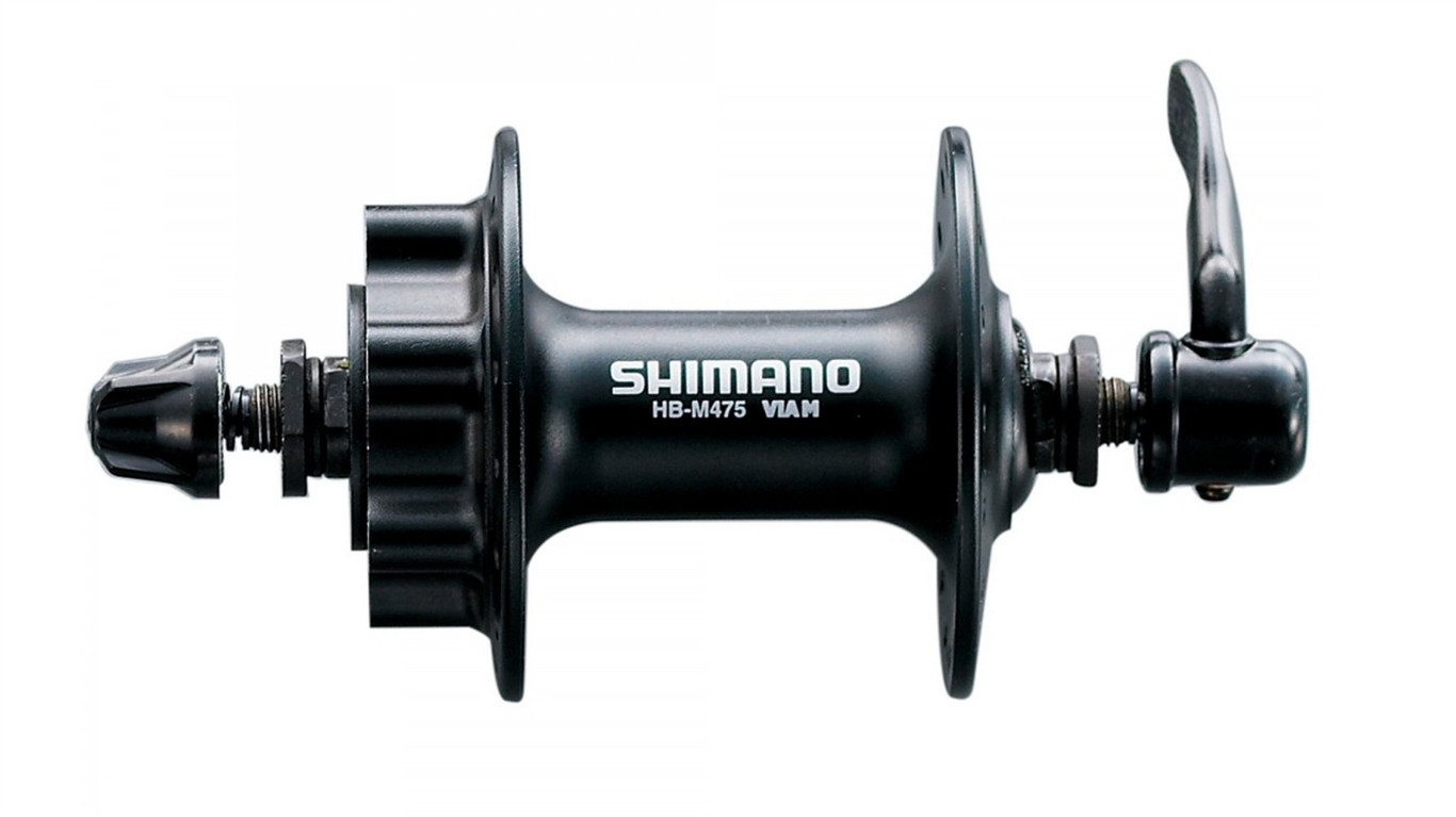 SHIMANO Piasta HB-M475 czarny / Ilość otworów: 32 / Mocowanie tarczy: na śruby / Montaż: przód EHBM475BL5